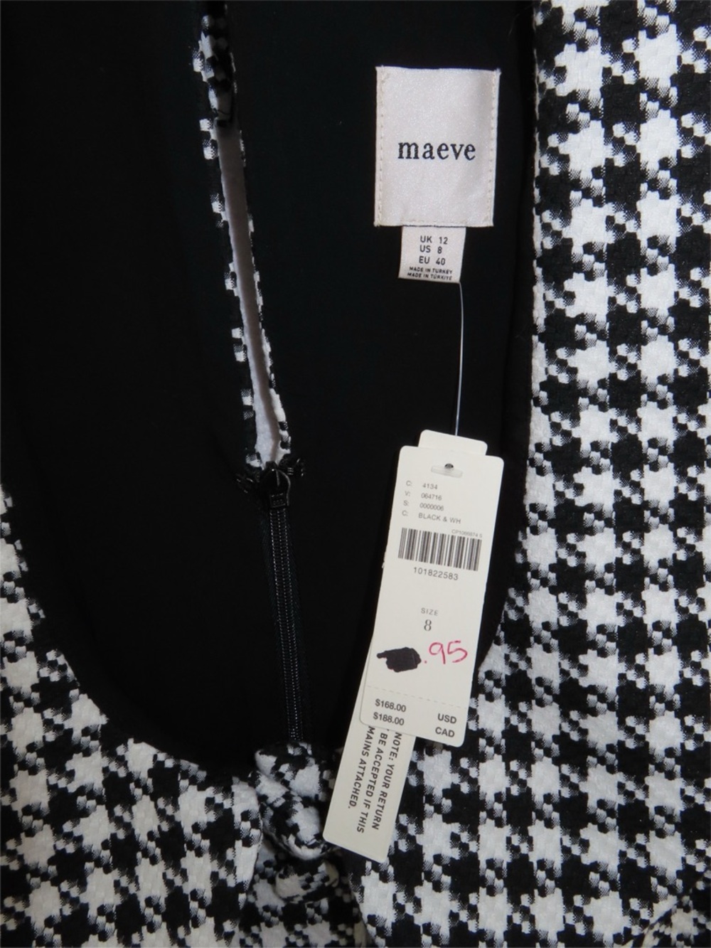 Anthropologie Maeve Collared Twofer Romper NWT Size 8 Black White - Picture 3 of 10